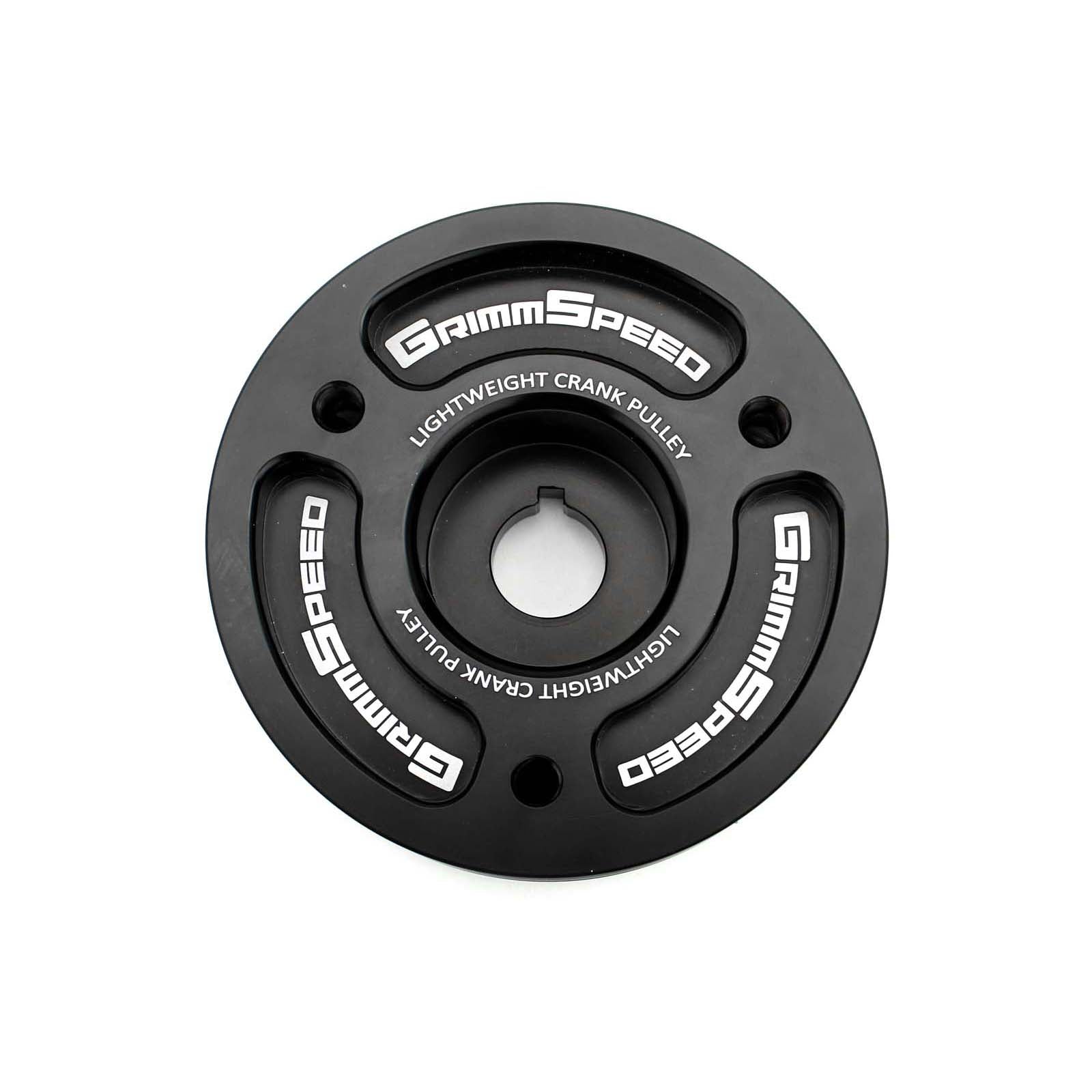 GrimmSpeed Lightweight Crank Pulley Black - Subaru Models (i-`nc. 2002-2014 WRX / 2004+ STI)